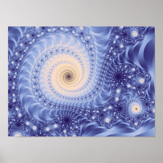 Trippy Psychedelic Starstorm Fine Fractal Poster (Front)