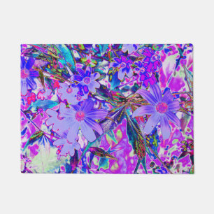 Trippy Purple and Magenta Colourful Wildflowers Doormat