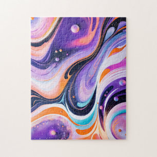 Trippy Purple Liquid Art Wall Art Jigsaw Puzzle