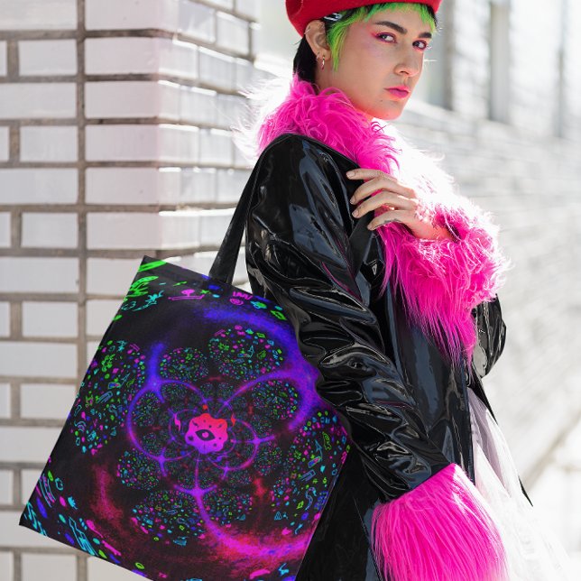 Trippy Purple Spiral Funky Tote Bag (Creator Uploaded)