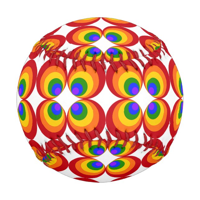 Trippy Rainbow Flowers Baseball (Front)