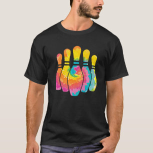 Trippy Rainbow Hippie Tie Dye Bowling T-Shirt