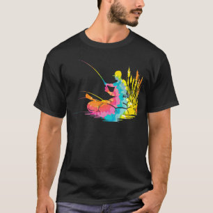 Trippy Rainbow Hippie  Tie Dye Fishing T-Shirt