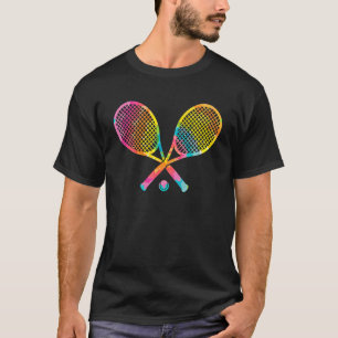Trippy Rainbow Hippie Tie Dye Tennis T-Shirt