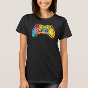 Trippy Rainbow Hippie Tie Dye Video Games T-Shirt
