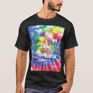 Trippy Rainbow Tie Dye Middle Finger T-Shirt