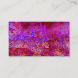 Trippy Red and Magenta Impressionistic Landscape Business Card
