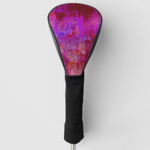 Trippy Red and Magenta Impressionistic Landscape Golf Head Cover