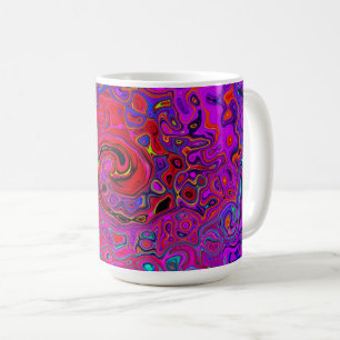 Trippy Red and Purple Abstract Retro Liquid Swirl Coffee Mug