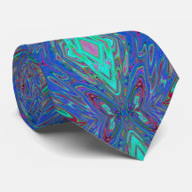 Trippy Retro Blue and Red Abstract Butterfly