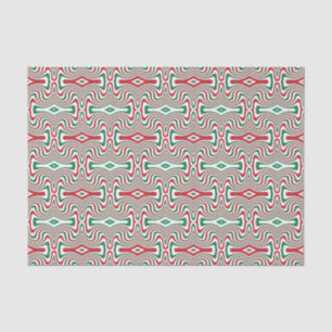 Trippy Retro Groovy Squiggly Christmas Pattern Tissue Paper