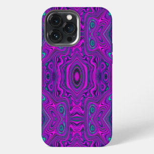 Trippy Retro Magenta and Black Abstract Pattern iPhone 13 Pro Max Case