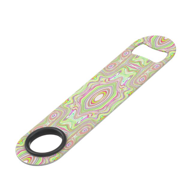 Trippy Retro Pink and Lime Green Abstract Pattern (Front Angled)