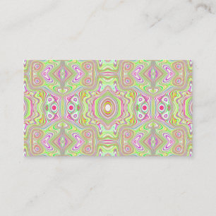 Trippy Retro Pink and Lime Green Abstract Pattern Business Card