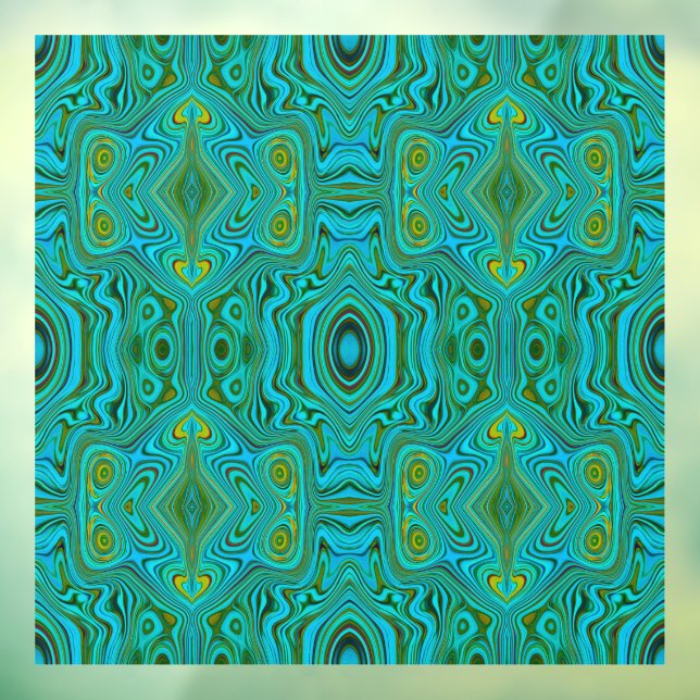 Trippy Retro Turquoise Chartreuse Abstract Pattern (Sheet 3)