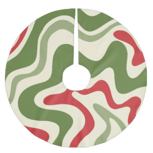 Trippy Retro Vibe Christmas Abstract Brushed Polyester Tree Skirt