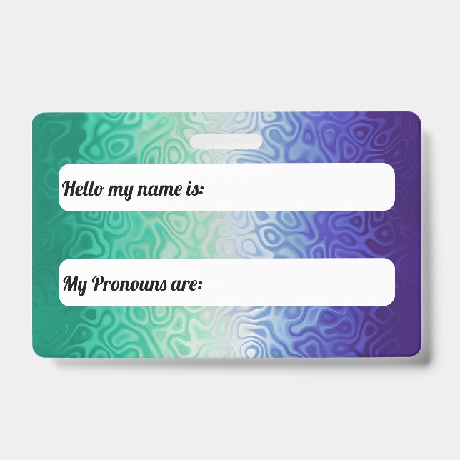 Trippy Ripply Funky Boho MLM Men Loving Men Pride ID Badge (Front)