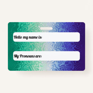 Trippy Ripply Funky Boho MLM Men Loving Men Pride ID Badge