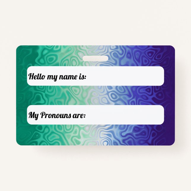 Trippy Ripply Funky Boho MLM Men Loving Men Pride ID Badge (Front)