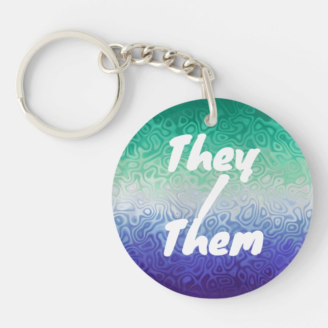 Trippy Ripply Funky Boho MLM Men Loving Men Pride Key Ring (Front)