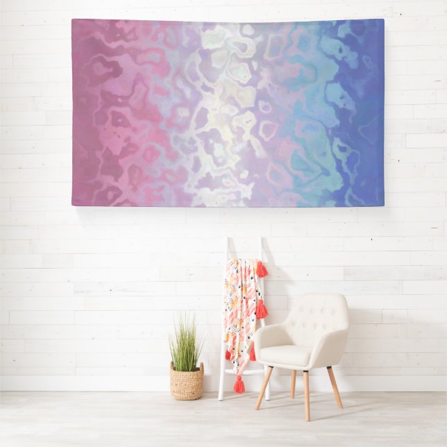 Trippy Ripply Groovy Eccentric Bigender Pride Flag Banner (Insitu)