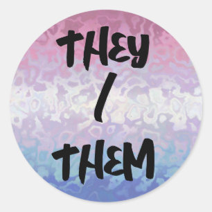 Trippy Ripply Groovy Eccentric Bigender Pride Flag Classic Round Sticker
