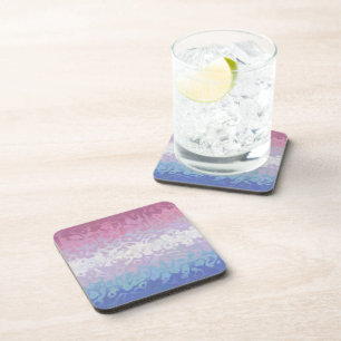 Trippy Ripply Groovy Eccentric Bigender Pride Flag Coaster