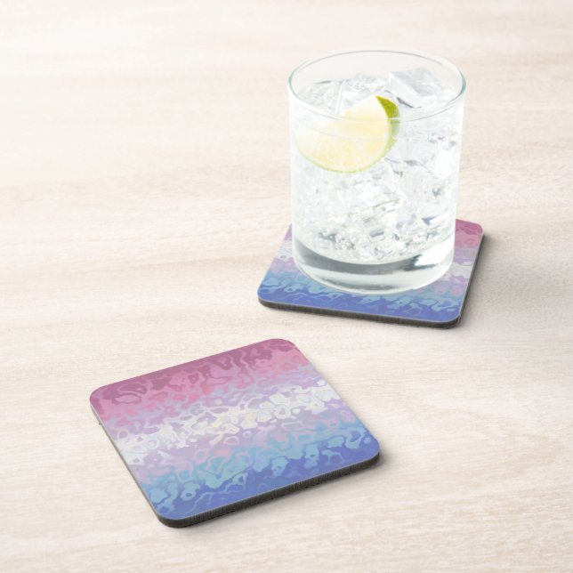 Trippy Ripply Groovy Eccentric Bigender Pride Flag Coaster (Right Side)