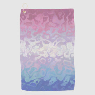 Trippy Ripply Groovy Eccentric Bigender Pride Flag Golf Towel