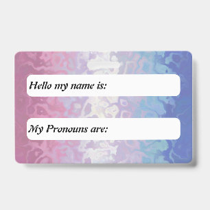 Trippy Ripply Groovy Eccentric Bigender Pride Flag ID Badge