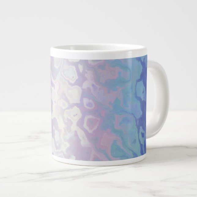Trippy Ripply Groovy Eccentric Bigender Pride Flag Large Coffee Mug (Front Right)
