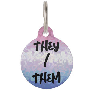 Trippy Ripply Groovy Eccentric Bigender Pride Flag Pet Tag