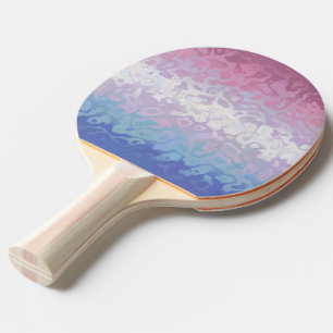 Trippy Ripply Groovy Eccentric Bigender Pride Flag Ping Pong Paddle