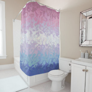 Trippy Ripply Groovy Eccentric Bigender Pride Flag Shower Curtain