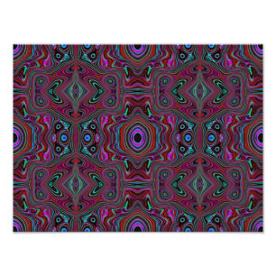 Trippy Seafoam Green and Magenta Abstract Pattern Photo Print