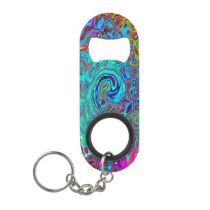 Trippy Sky Blue Abstract Retro Liquid Swirl