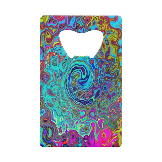 Trippy Sky Blue Abstract Retro Liquid Swirl (Front)
