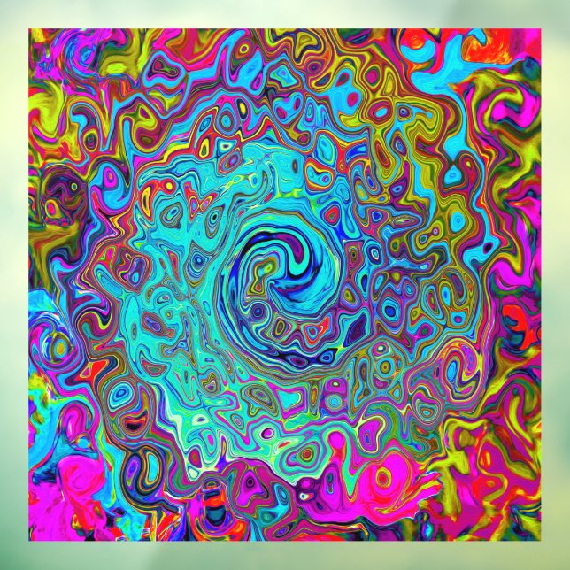 Trippy Sky Blue Abstract Retro Liquid Swirl (Sheet 3)