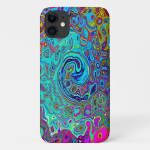 Trippy Sky Blue Abstract Retro Liquid Swirl Case-Mate iPhone Case