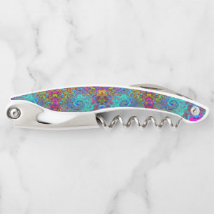 Trippy Sky Blue Abstract Retro Liquid Swirl Corkscrew