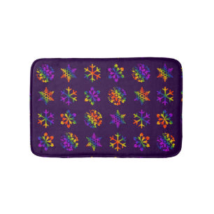 Trippy Snowflakes Bath Mat