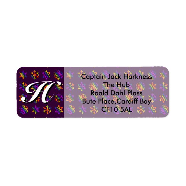 Trippy Snowflakes Return Address Label (Front)