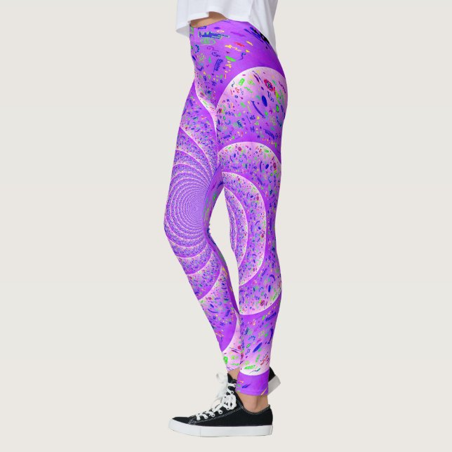 Trippy Spiral Purple Leggings (Left)