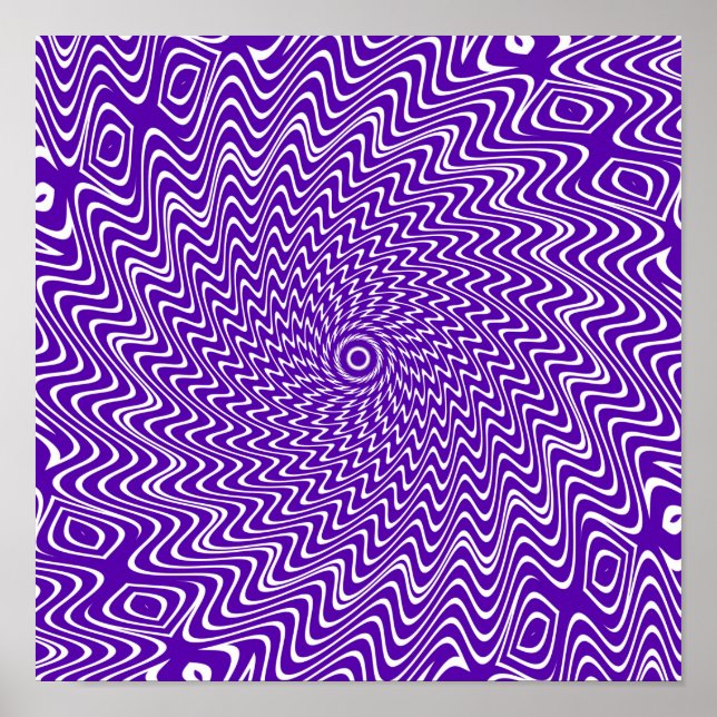 trippy spiral swirl twirl hypnotic illusion art poster (Front)