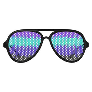 Trippy Squiggly Abstract Alexigender Pride Flag Aviator Sunglasses