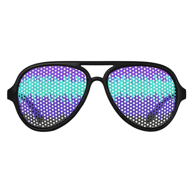 Trippy Squiggly Abstract Alexigender Pride Flag Aviator Sunglasses (Front)