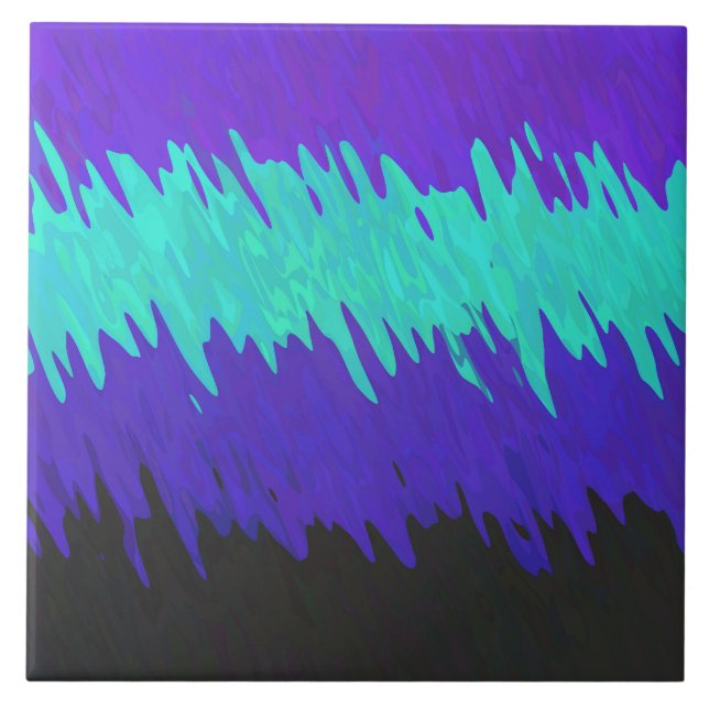 Trippy Squiggly Abstract Alexigender Pride Flag Ceramic Tile (Front)