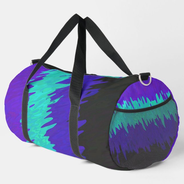 Trippy Squiggly Abstract Alexigender Pride Flag Duffle Bag (Right Corner)