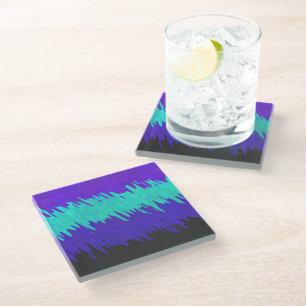 Trippy Squiggly Abstract Alexigender Pride Flag Glass Coaster