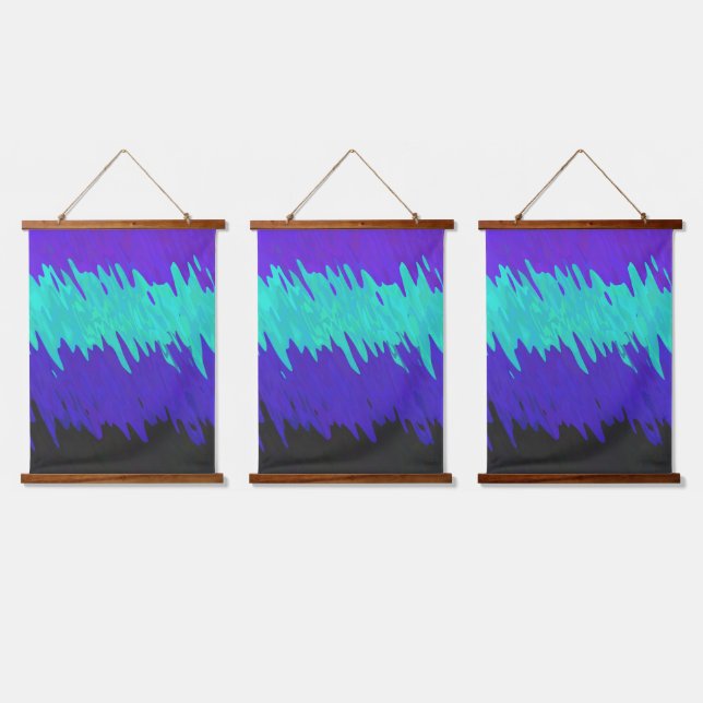 Trippy Squiggly Abstract Alexigender Pride Flag Hanging Tapestry (Triple)
